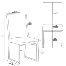 Kit 6 Cadeiras de Jantar com Base Ferro Dourado Luxo Balaqui Cor:bege - 2