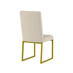 Kit 6 Cadeiras de Jantar com Base Ferro Dourado Luxo Balaqui Cor:bege - 6