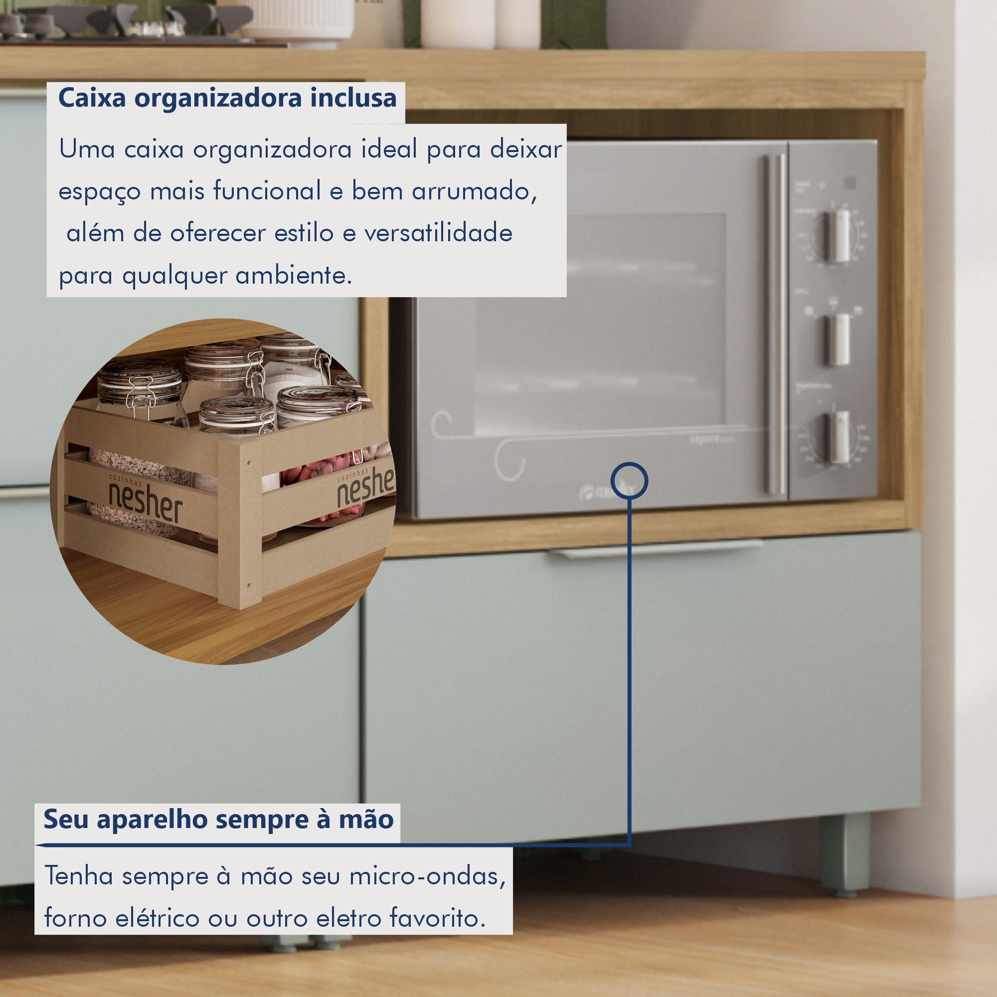 Cozinha 7 Peças 7 Portas 7 Gavetas  Marquesa  100% Mdf - 2