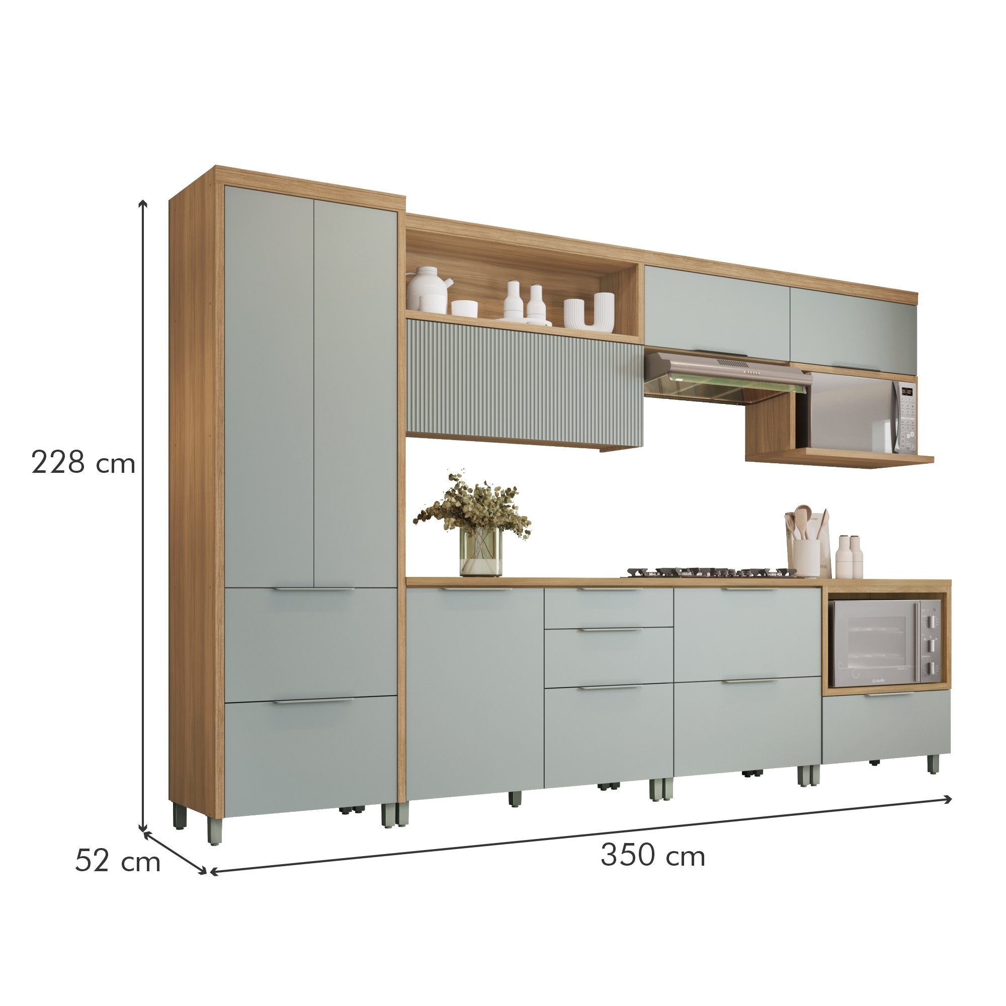 Cozinha 7 Peças 7 Portas 7 Gavetas  Marquesa  100% Mdf - 18