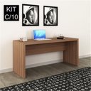 Ver imagem 1 de Conjunto 10 Escrivaninhas ME4109 163cm Amêndoa Marrom