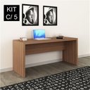 Ver imagem 1 de Conjunto 5 Escrivaninhas ME4109 163cm Amêndoa Marrom