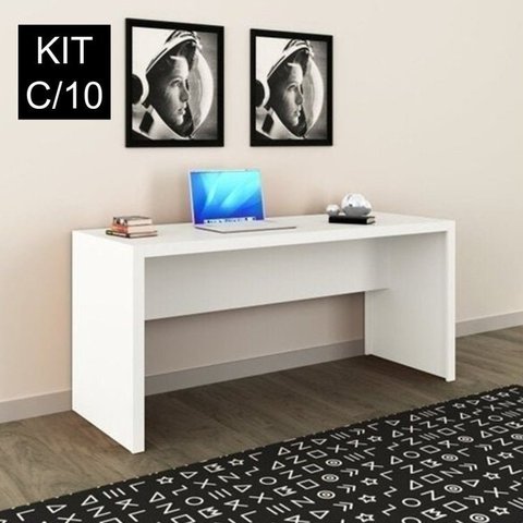 Conjunto 10 Escrivaninhas Me4109 163cm Branco