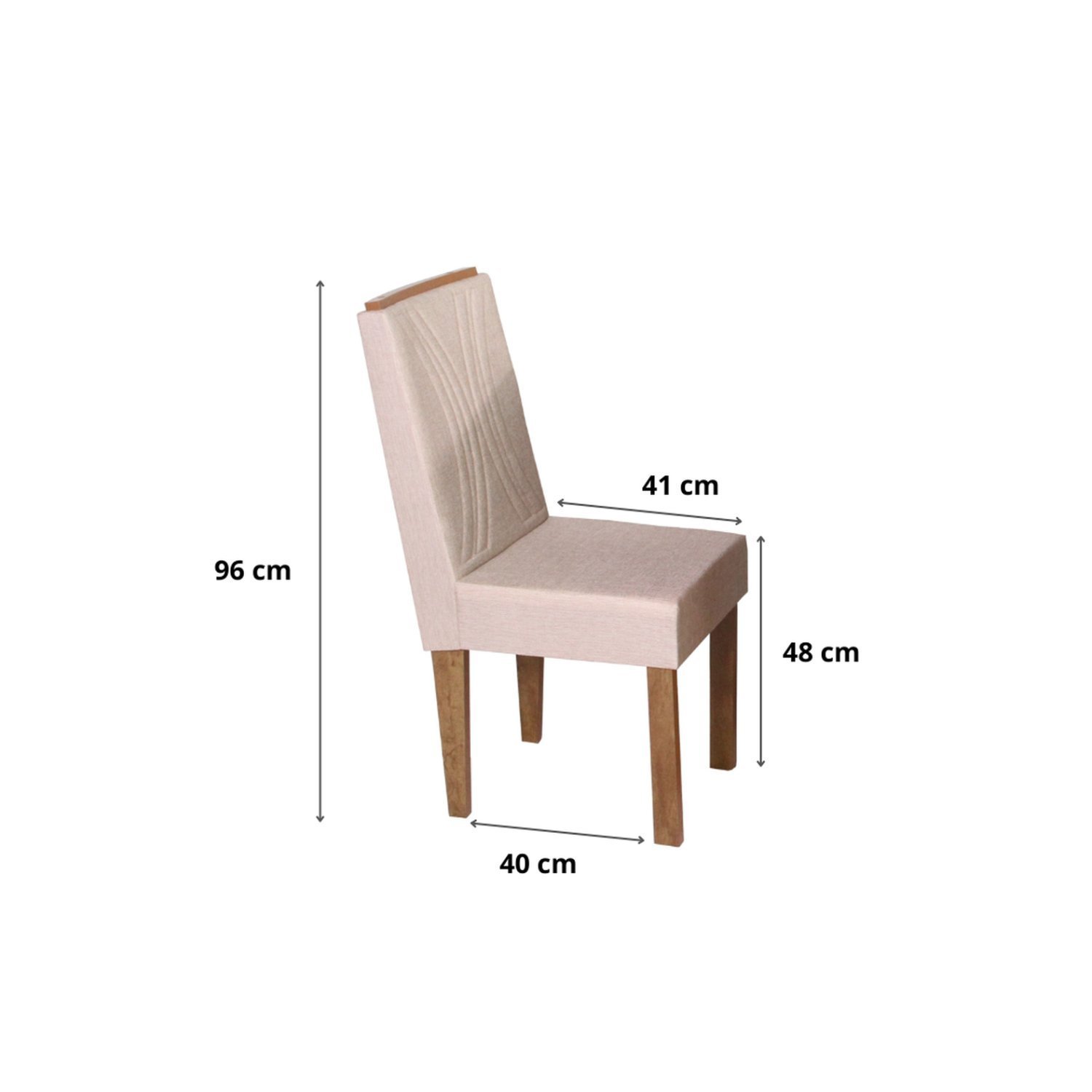 Conjunto Sala de Jantar Mesa Retangular Laís com 4 Cadeiras Helena com Apliques - 6