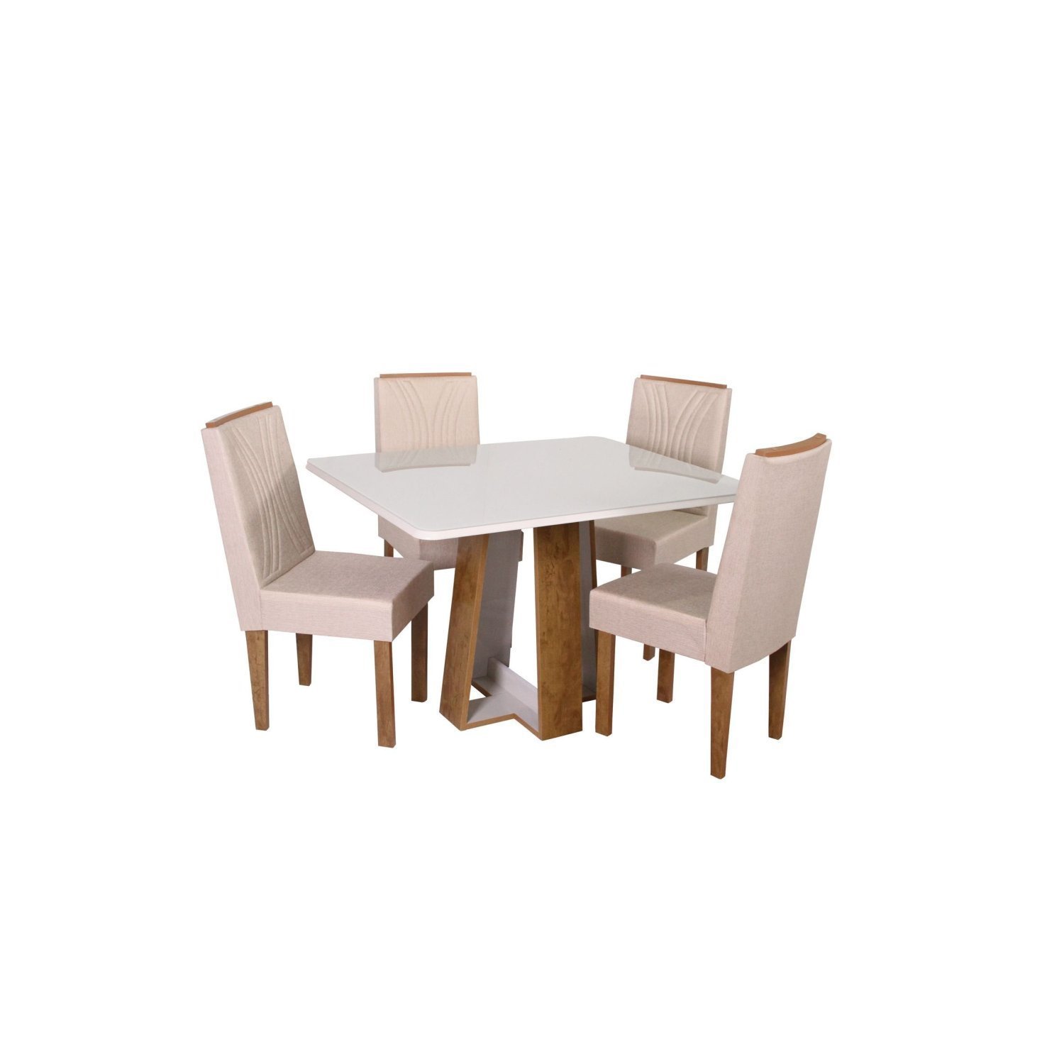 Conjunto Sala de Jantar Mesa Retangular Laís com 4 Cadeiras Helena com Apliques - 2