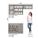Ver imagem 5 de Cozinha Compacta 100% MDF com 3 Peças e 3 Gavetas e Dobradiças Soft Close 200x220,5x51cm