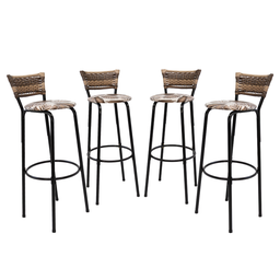 Kit 4 Banquetas 80cm para Balcão Ilha Bancada Área Gourmet Encosto em Junco Banco Itagold - 1