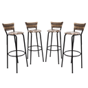 Ver imagem 1 de Kit 4 Banquetas 80cm para Balcão Ilha Bancada Área Gourmet Encosto em Junco Banco Itagold