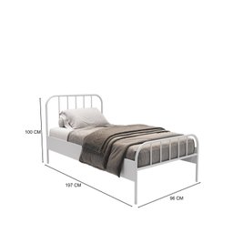 Cama Solteiro em Aço Tubular xJulia Branco Yescasa - 3 Cama Solteiro em Aço Tubular xJulia Branco Yescasa - 3