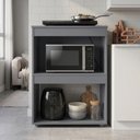 Ver imagem 1 de Armário Multiuso Ariana para Micro-Ondas e Cooktop Cozinha Pequena Cinza - Abmaza