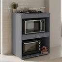 Ver mais imagens de Armário Multiuso Ariana para Micro-Ondas e Cooktop Cozinha Pequena Cinza - Abmaza