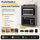 Ver imagem 3 de Armário Multiuso Ariana para Micro-Ondas e Cooktop Cozinha Pequena Cinza - Abmaza