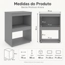 Ver imagem 4 de Armário Multiuso Ariana para Micro-Ondas e Cooktop Cozinha Pequena Cinza - Abmaza