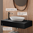 Ver imagem 6 de Bancada para Banheiro em Porcelanato Alto Padrão - Portobello Linha Fit Black 80x45x15cm 