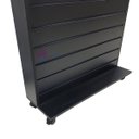 Ver imagem 3 de Gôndola de Painel Canaletado com Rodízios Mdf Preto 190x90x40cm Expositor de Chão para Lojas e Pdv