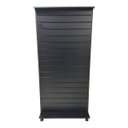 Ver imagem 2 de Gôndola de Painel Canaletado com Rodízios Mdf Preto 190x90x40cm Expositor de Chão para Lojas e Pdv