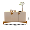 Ver imagem 5 de Aparador Buffet Pés em Madeira Design Exclusivo Contém Três Nichos Buriti - Jb Móveis:off White/natu