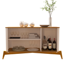 Ver imagem 4 de Aparador Buffet Pés em Madeira Design Exclusivo Contém Três Nichos Buriti - Jb Móveis:off White/natu