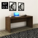 Ver imagem 1 de Conjunto 5 Escrivaninhas ME4109 163cm Nogal Marrom