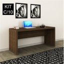 Ver imagem 1 de Conjunto 10 Escrivaninhas ME4109 163cm Nogal Marrom