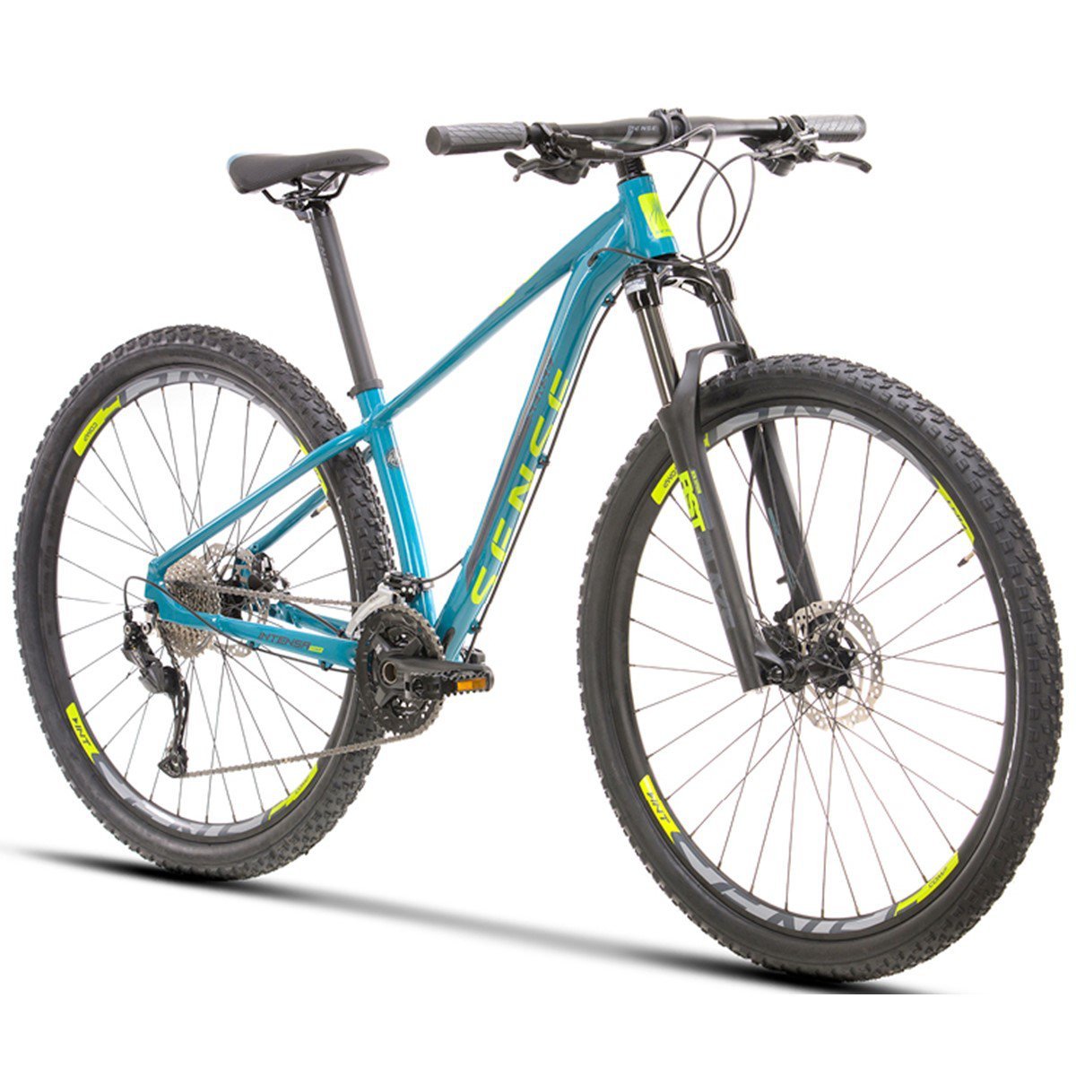 Bicicleta Mtb Aro 29 Sense Intensa Comp 2023 Shimano Alivio 27 Velocidades:Azul/Amarelo/17