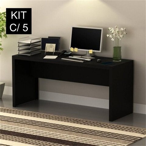 Conjunto 5 Escrivaninhas ME4109 163cm Preto