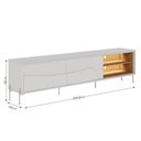 Ver imagem 4 de Rack com Painel Ripado 100% MDF 250x240cm com Pés Dourados Amalfi
