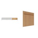 Ver imagem 2 de Rack com Painel Ripado 100% MDF 250x240cm com Pés Dourados Amalfi