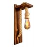 Arandela Luminária Parede Madeira Retrô Rústica +lampada - 1