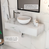 Bancada para Banheiro em Porcelanato Alto Padrão Portobello Linha Michelangelo 80x35x15cm Polido  - 9
