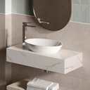 Ver imagem 1 de Bancada para Banheiro em Porcelanato Alto Padrão Portobello Linha Michelangelo 80x35x15cm Polido