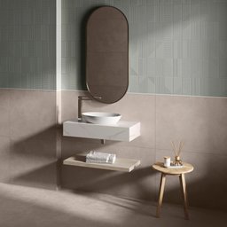 Bancada para Banheiro em Porcelanato Alto Padrão Portobello Linha Michelangelo 80x35x15cm Polido  - 7