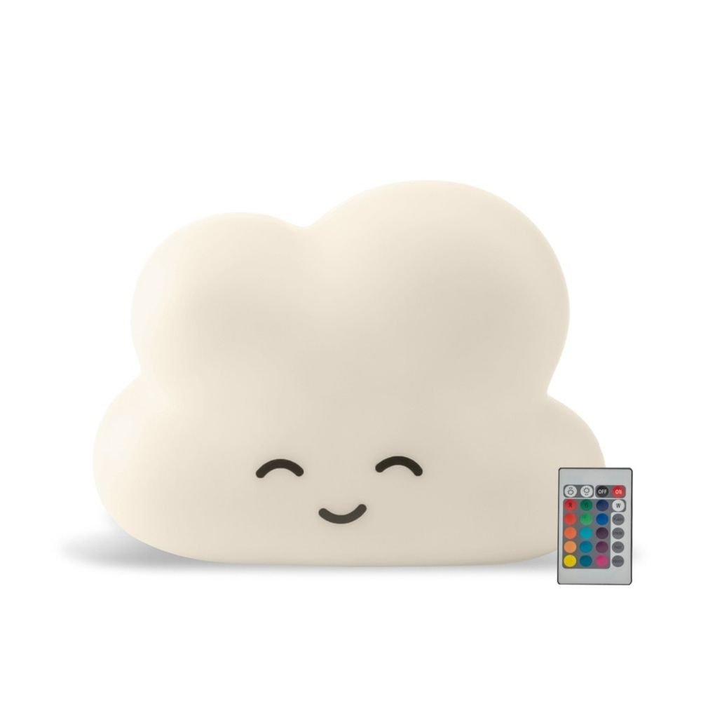 Luminária Abajur Mesa Infantil Quarto do Bebê Nuvem com lâmpada LED RGB colorida e controle remoto - 1