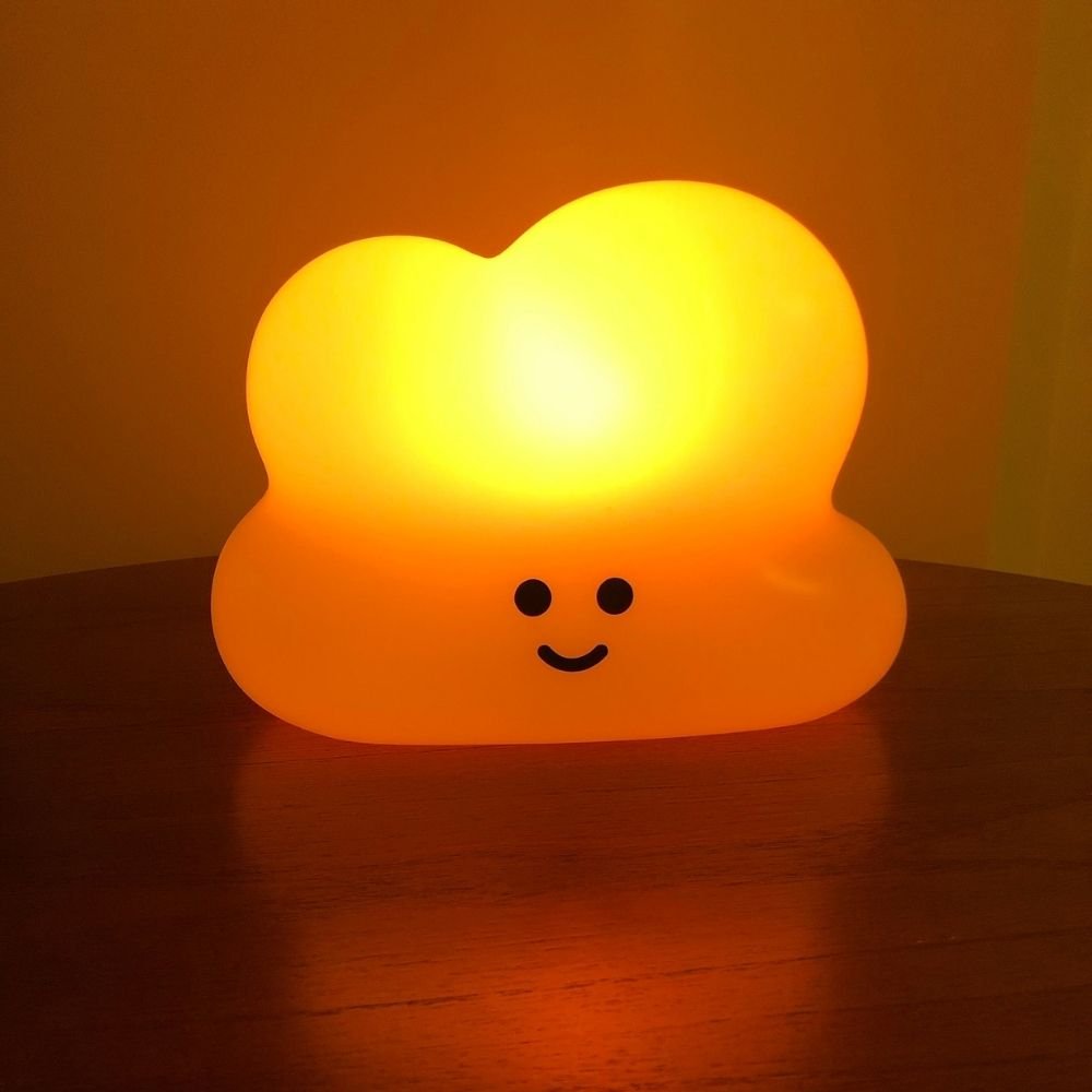 Ver imagem 6 de Luminária Abajur Mesa Infantil Quarto do Bebê Nuvem com lâmpada LED RGB colorida e controle remoto