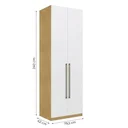Ver imagem 3 de Guarda-Roupa Modulado 2 Portas 3 Gavetas 100% MDF Infinity Savana/Branco Bege