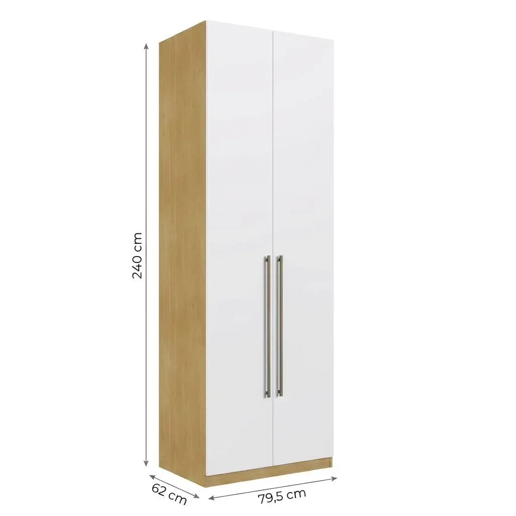 Ver imagem 3 de Guarda-Roupa Modulado 2 Portas 3 Gavetas 100% MDF Infinity Savana/Branco