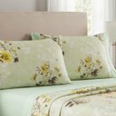 Ver imagem 3 de Jogo de Lençol Cama King 4 Peças 100% Algodão Percal 180 Fios Babadinho:verde Floral