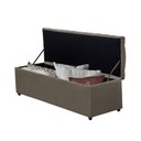 Ver imagem 2 de Calçadeira Recamier com Baú Sapateira 1,58m Queen Size Quarto Suede Bege - Aurora Line