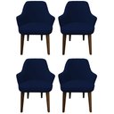 Ver imagem 1 de Kit 4 Cadeiras Decorativa Lara Suede Azul Marinho - Dominic Decor