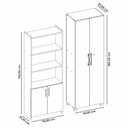 Ver imagem 5 de Kit Armários para Escritório Semi Aberto 2 Portas e Armário Alto com Chave Branco