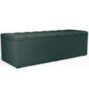 Ver imagem 4 de Kit Cabeceira Cama Box Casal King 195cm com Calçadeira Baú Dália W01 Linho Verde Musgo - Lyam