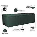 Ver imagem 5 de Kit Cabeceira Cama Box Casal King 195cm com Calçadeira Baú Dália W01 Linho Verde Musgo - Lyam