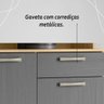 Armário de Cozinha Compacta Mdf 6 Portas 1 Gaveta Gênova Plus - Freijó/gris - 6