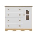 Ver imagem 7 de Cômoda Infantil 95cm 1 Porta com Vidro e 4 Gavetas Liz Multimóveis Mp4515 Madeirado/branco