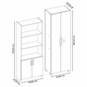 Ver imagem 3 de Kit Armários para Escritório Semi Aberto 2 Portas e Armário Alto com Chave