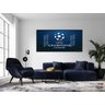 Quadro Champions League Futebol Decorativo 130x60 Moldura Preta 2x2 - 3