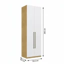 Ver imagem 3 de Guarda Roupa Modulado 2 Portas 100% MDF com 2 Cabideiros Infinity Savana/Branco Bege