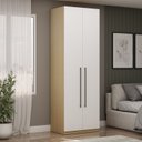 Ver imagem 5 de Guarda Roupa Modulado 2 Portas 100% MDF com 2 Cabideiros Infinity Savana/Branco Bege