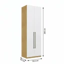Ver imagem 3 de Guarda Roupa Modulado 2 Portas 100% MDF com 2 Cabideiros Infinity Savana/Branco Bege