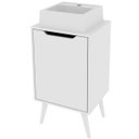 Ver imagem 1 de Gabinete para Banheiro 45 Cm Cuba Quadrada 1 Porta Retrô Branco